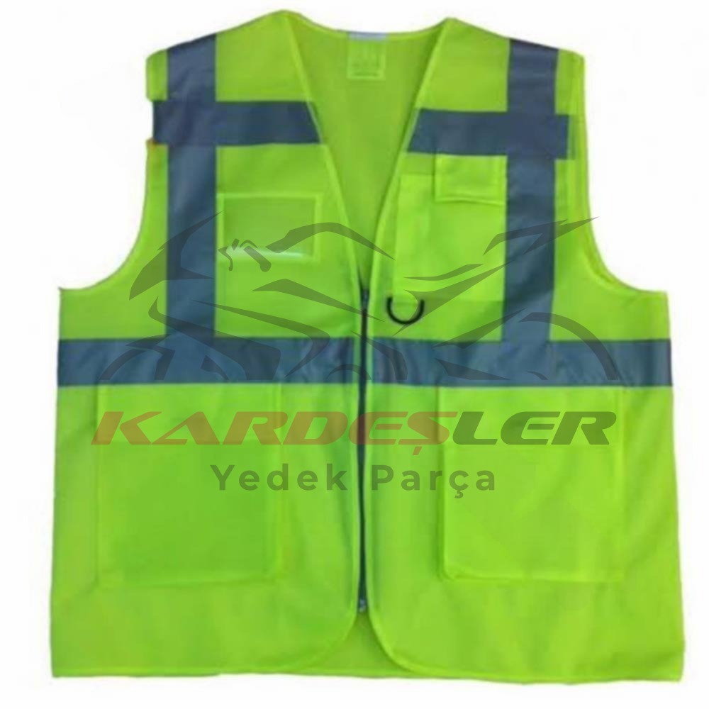 REFLEKTÖRLÜ İKAZ YELEĞİ - CEPLİ - L BEDEN
