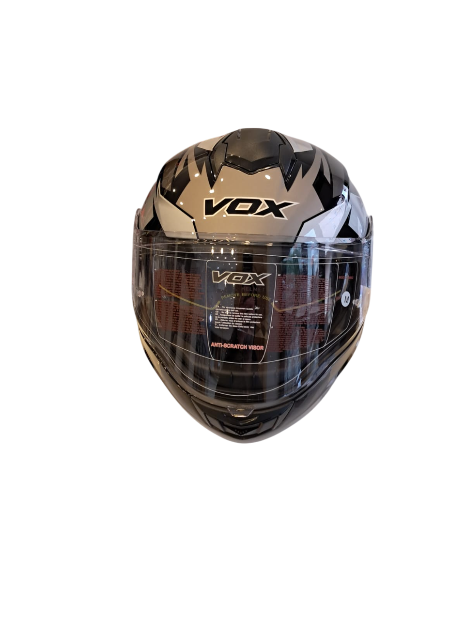 VOX Kask Parlak Gri Siyah