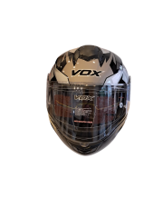 VOX Kask Parlak Gri Siyah